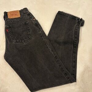 Levi's Women’s Vintage Washed Black Straight Jeans With Split Hem